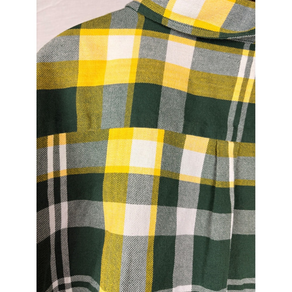 UG Apparel Baylor University Bears Plaid Flannel Shirt Green Yellow Womens Large - Picture 10 of 12